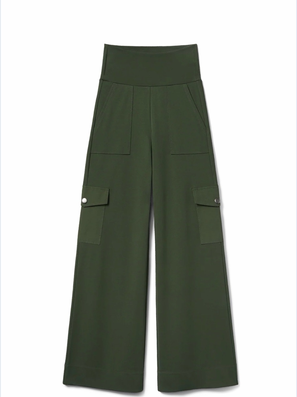 Cabi High-Waist Olive Cargo Wide-Leg Pants (Size Small - Long)